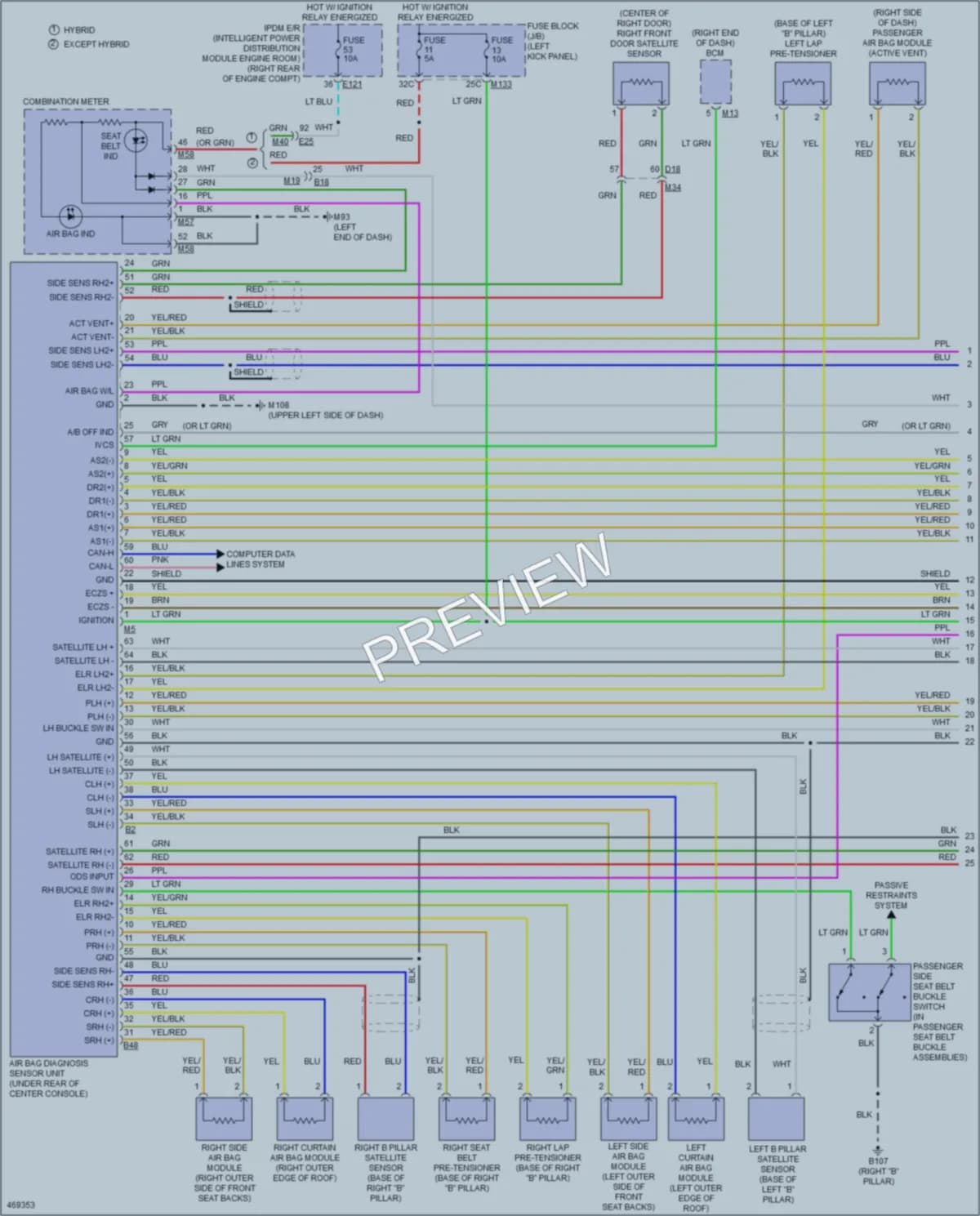 2015 Infiniti Q50 Supplemental Restraints wiring diagram preview