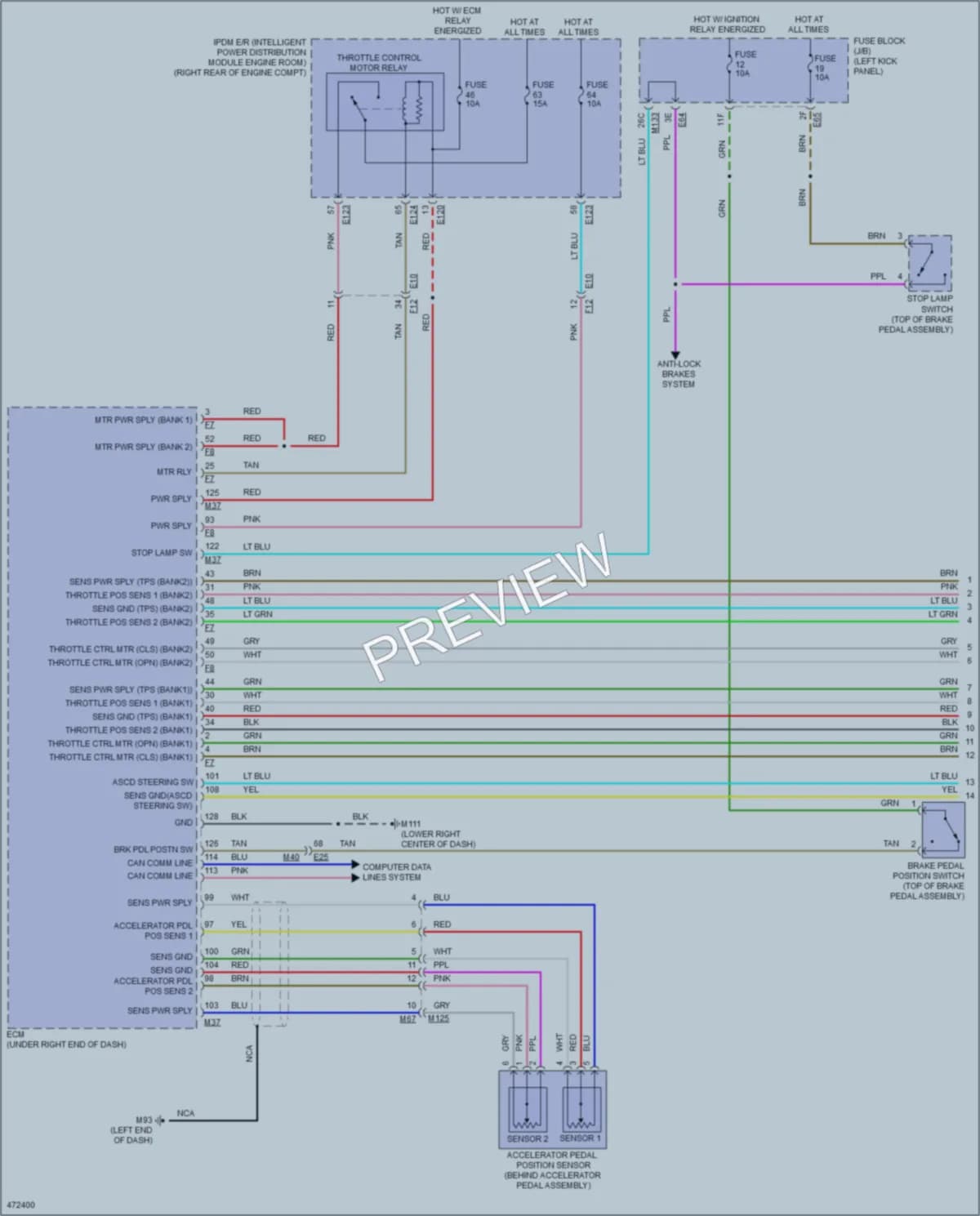 2015 Infiniti Q50Hybrid Cruise Control wiring diagram preview