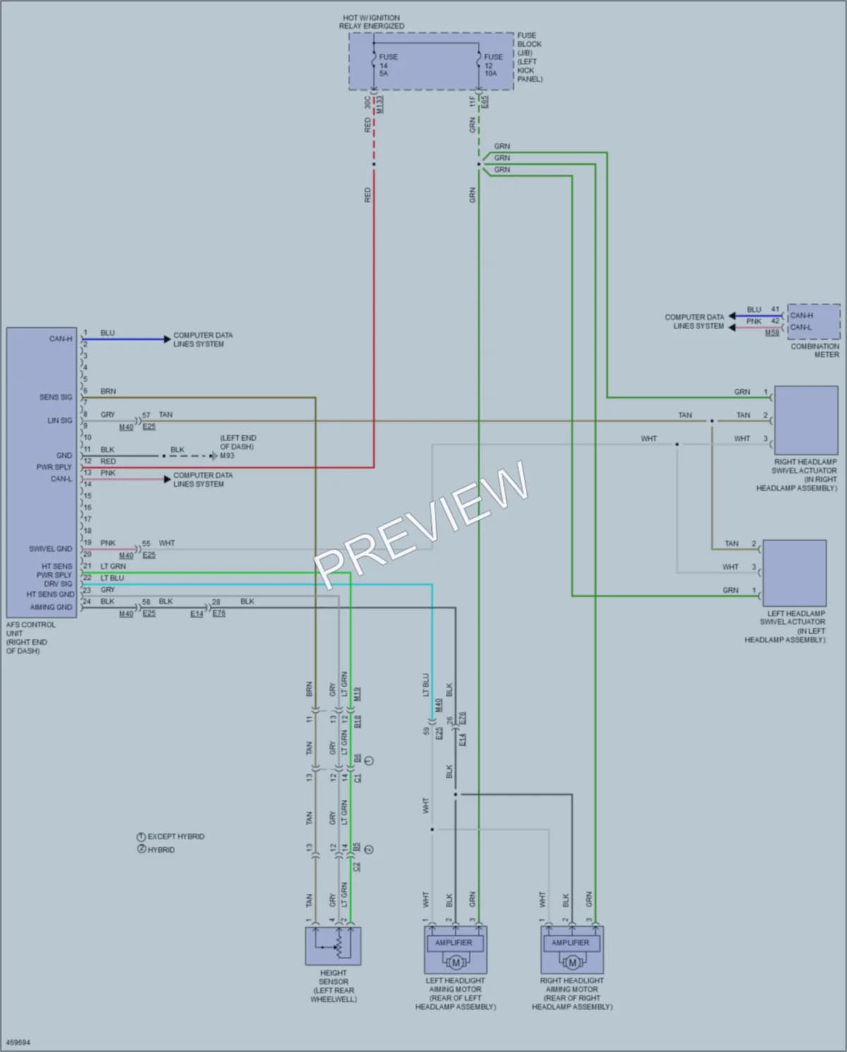 2015 Infiniti Q50Hybrid Headlights wiring diagram preview