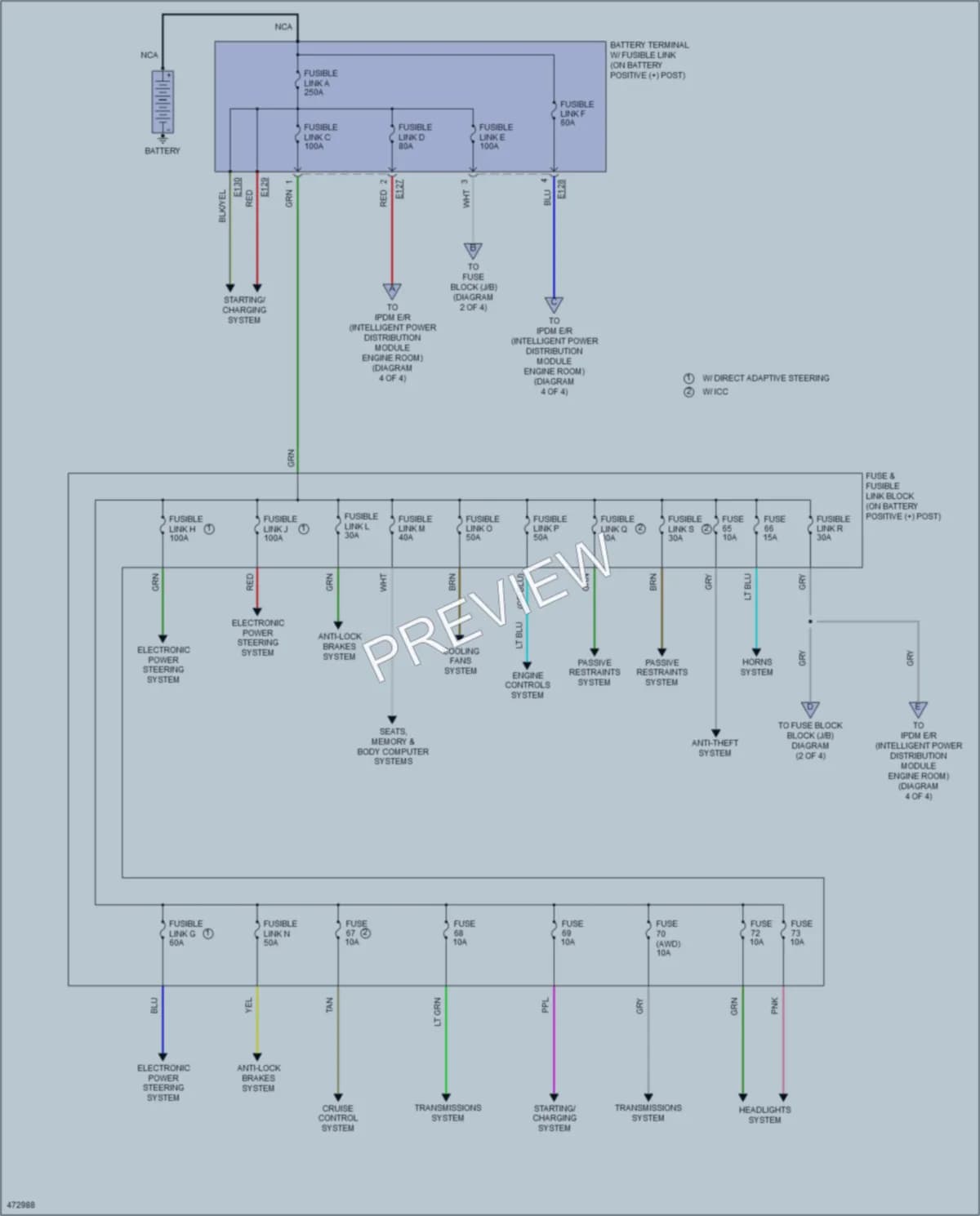 2015 Infiniti Q50Hybrid Power Distribution wiring diagram preview