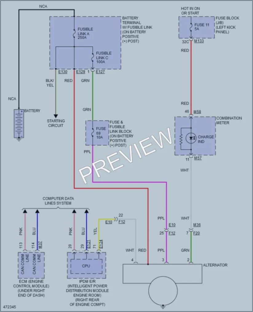 2015 Infiniti Q50Hybrid Starting Charging wiring diagram preview