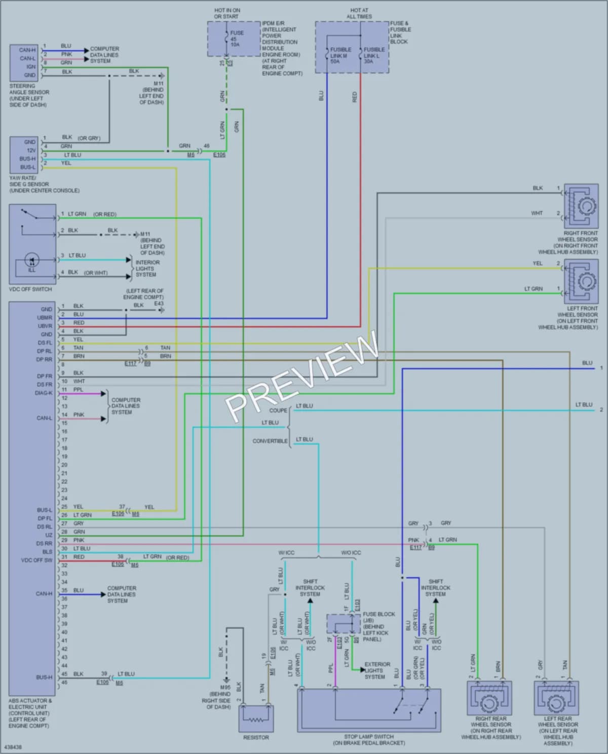 2015 Infiniti Q60 Anti Lock Brakes wiring diagram preview