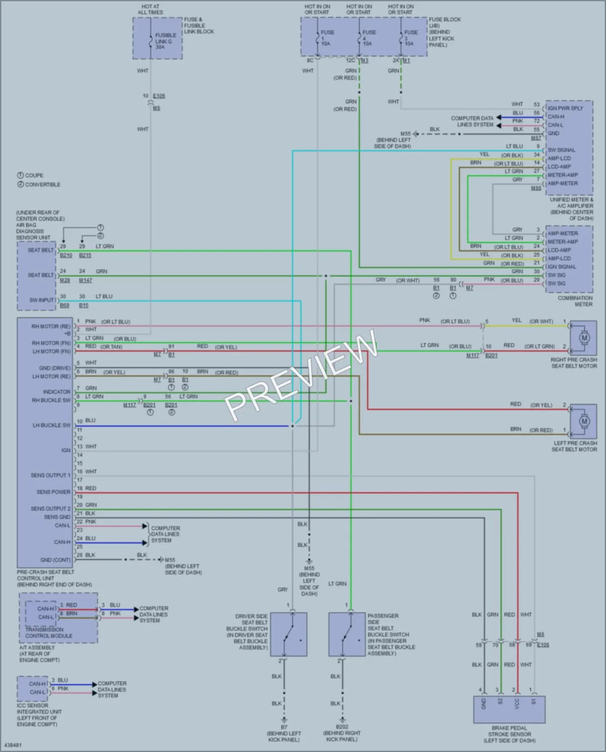 2015 Infiniti Q60 Passive Restraints wiring diagram preview