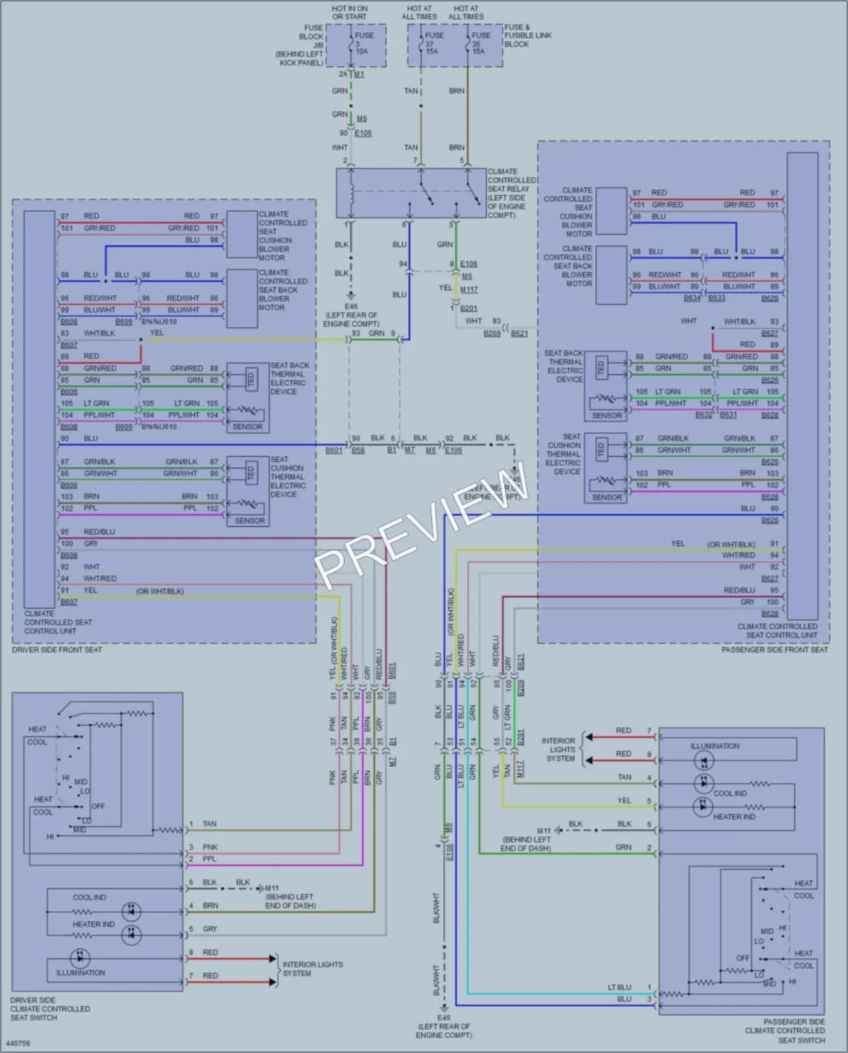 2015 Infiniti Q60 Power Seats wiring diagram preview