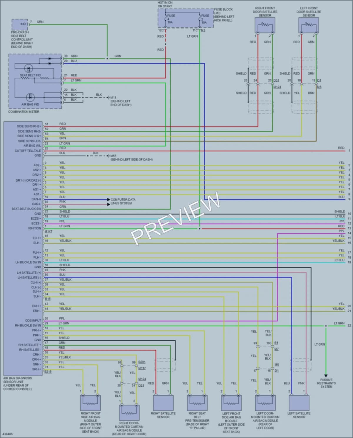 2015 Infiniti Q60 Supplemental Restraints wiring diagram preview