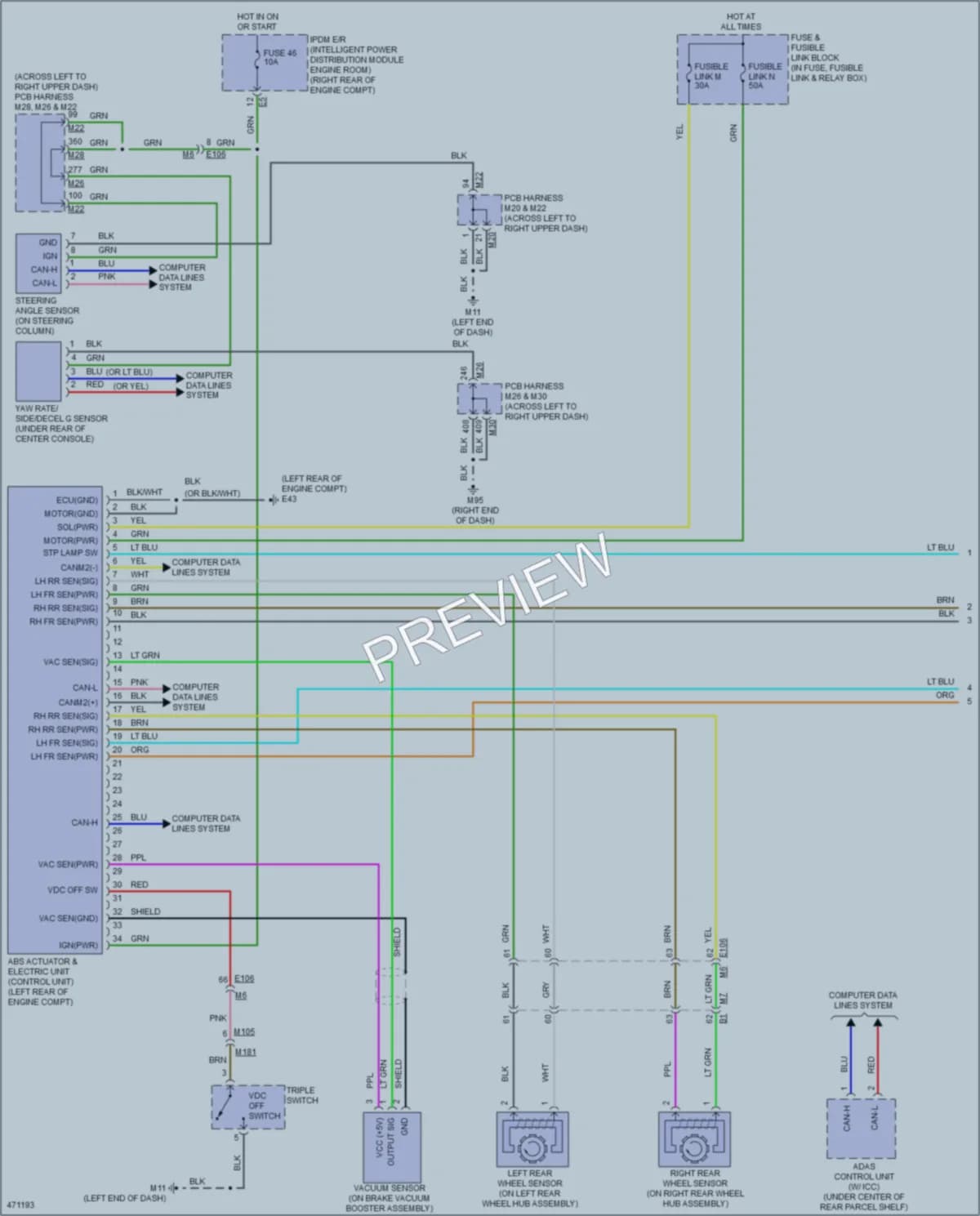 2015 Infiniti Q70 Anti Lock Brakes wiring diagram preview