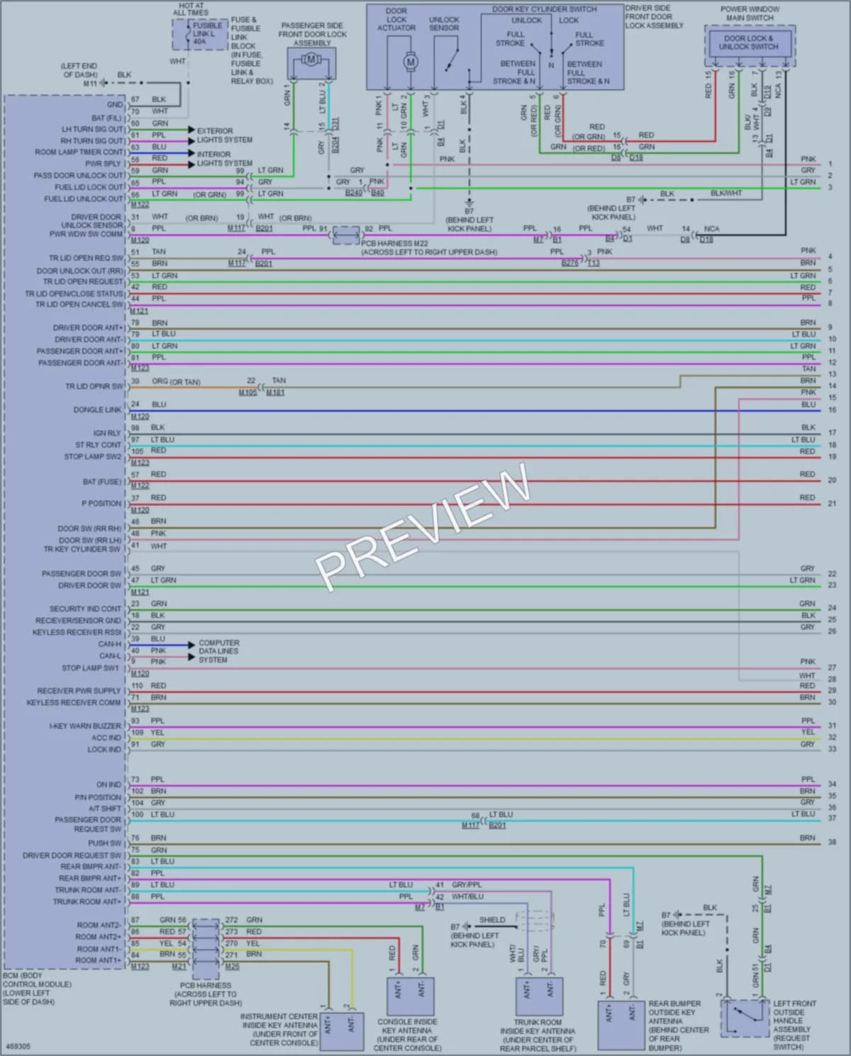 2015 Infiniti Q70 Anti Theft wiring diagram preview