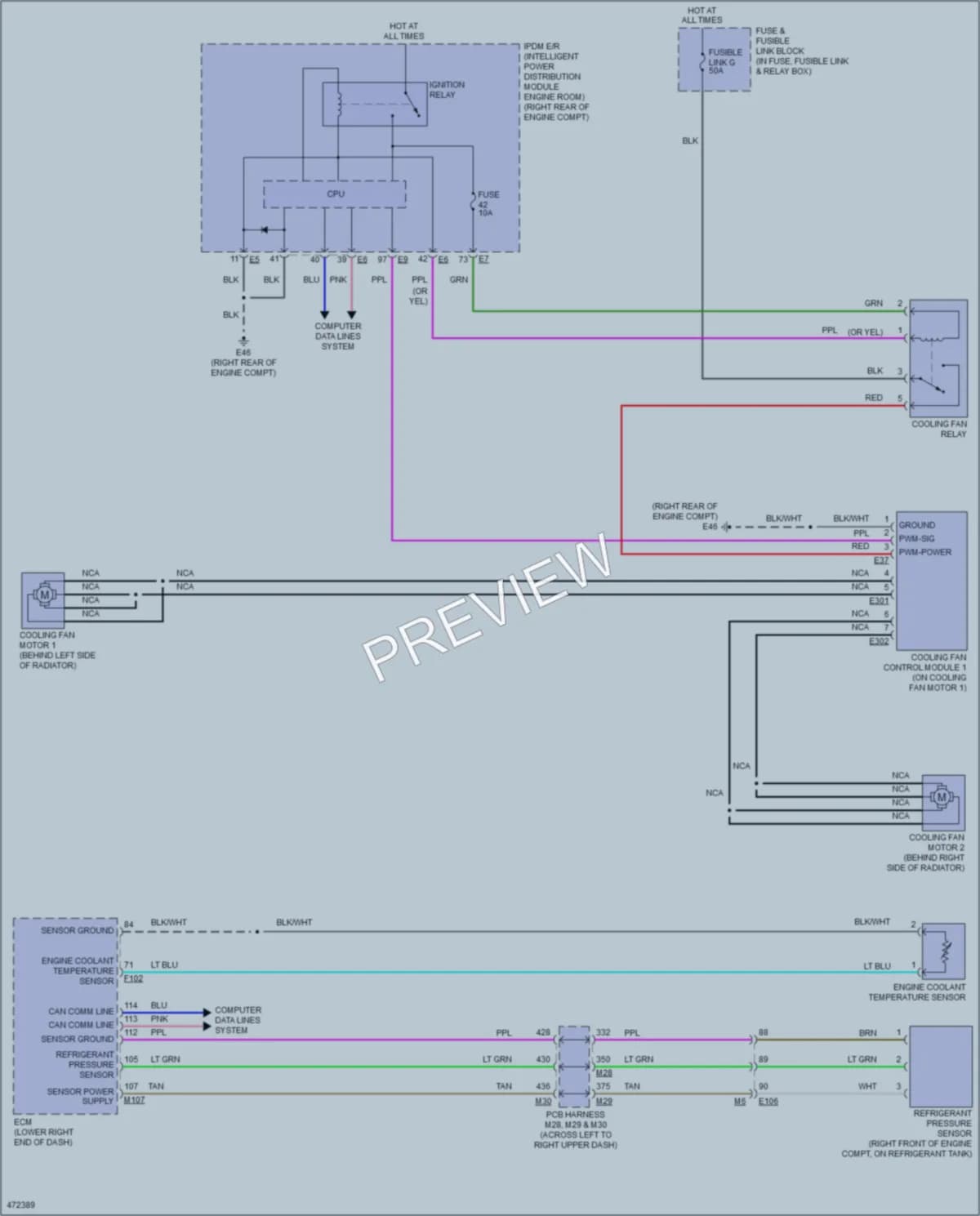 2015 Infiniti Q70 Cooling Fan wiring diagram preview