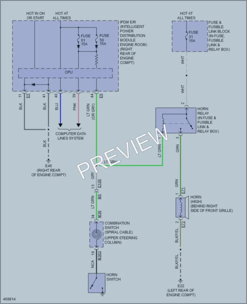 2015 Infiniti Q70 Horn wiring diagram preview