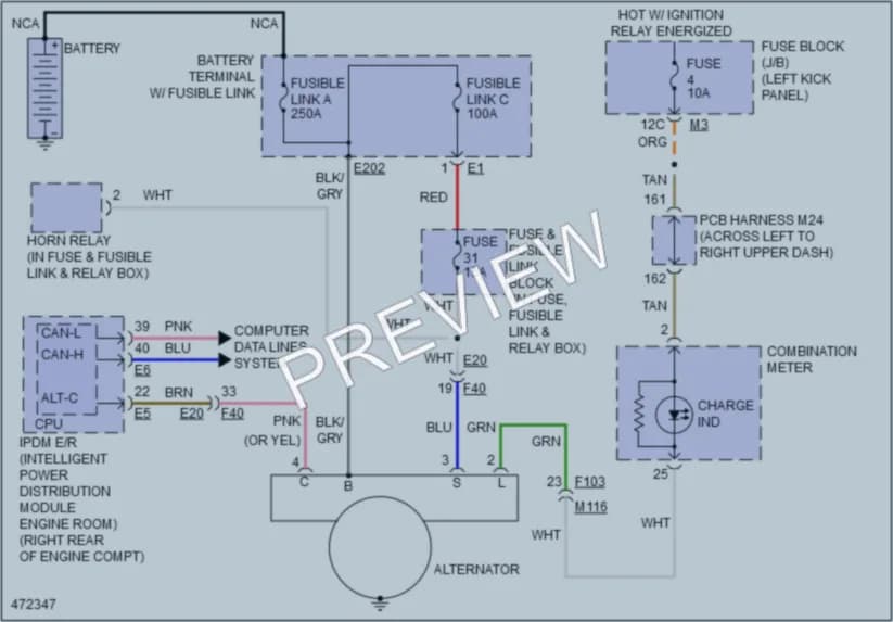 2015 Infiniti Q70 Starting Charging wiring diagram preview