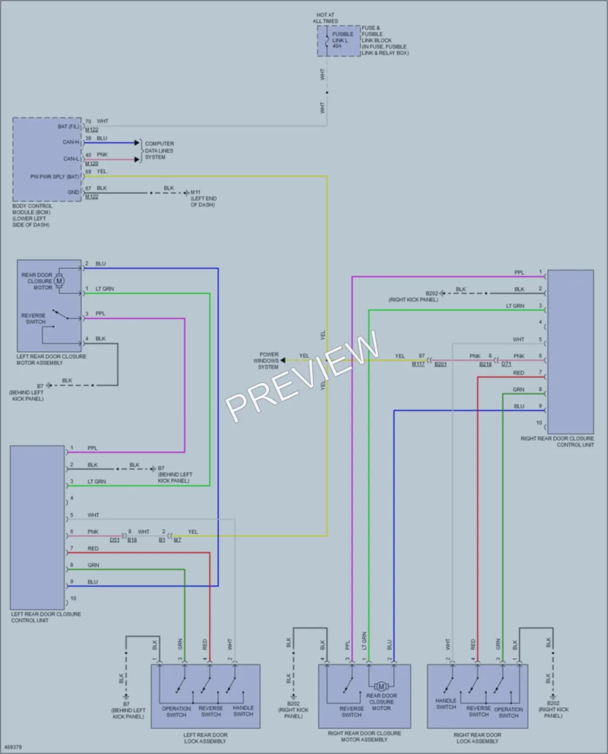 2015 Infiniti Q70 Trunk Tailgate Fuel Door wiring diagram preview
