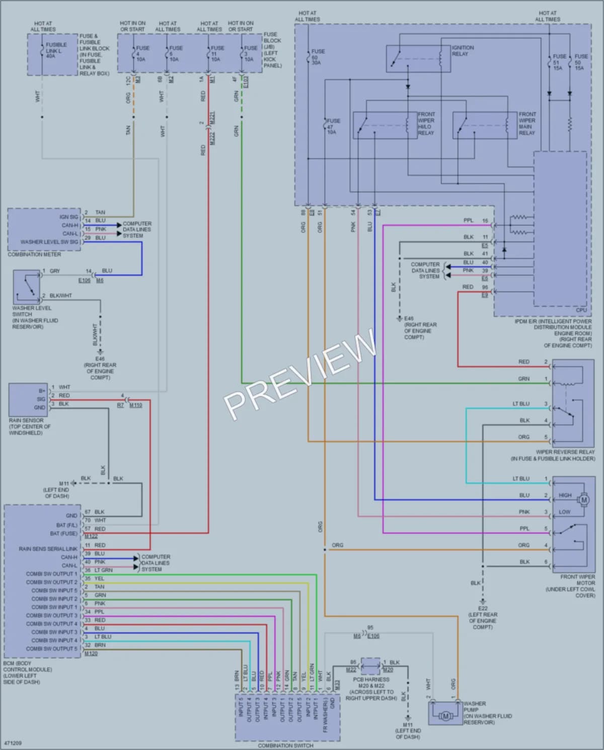 2015 Infiniti Q70 Wiper Washer wiring diagram preview