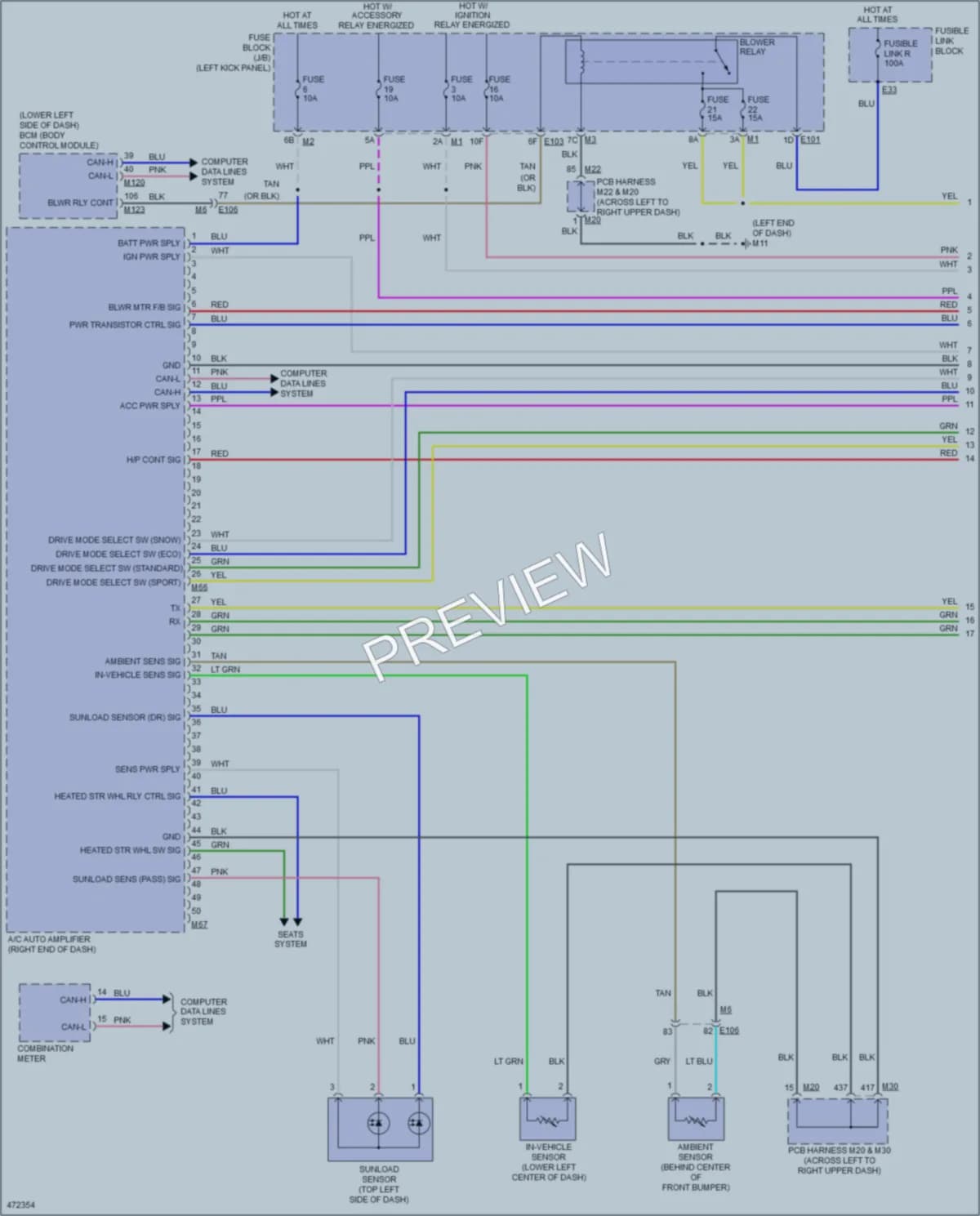 2015 Infiniti Q70Hybrid Air Conditioning wiring diagram preview