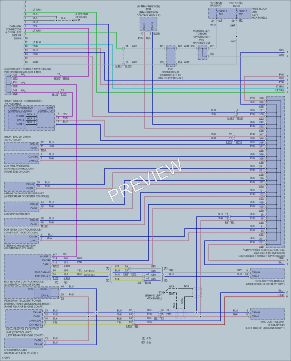 2015 Infiniti Q70Hybrid Computer Data Lines wiring diagram preview