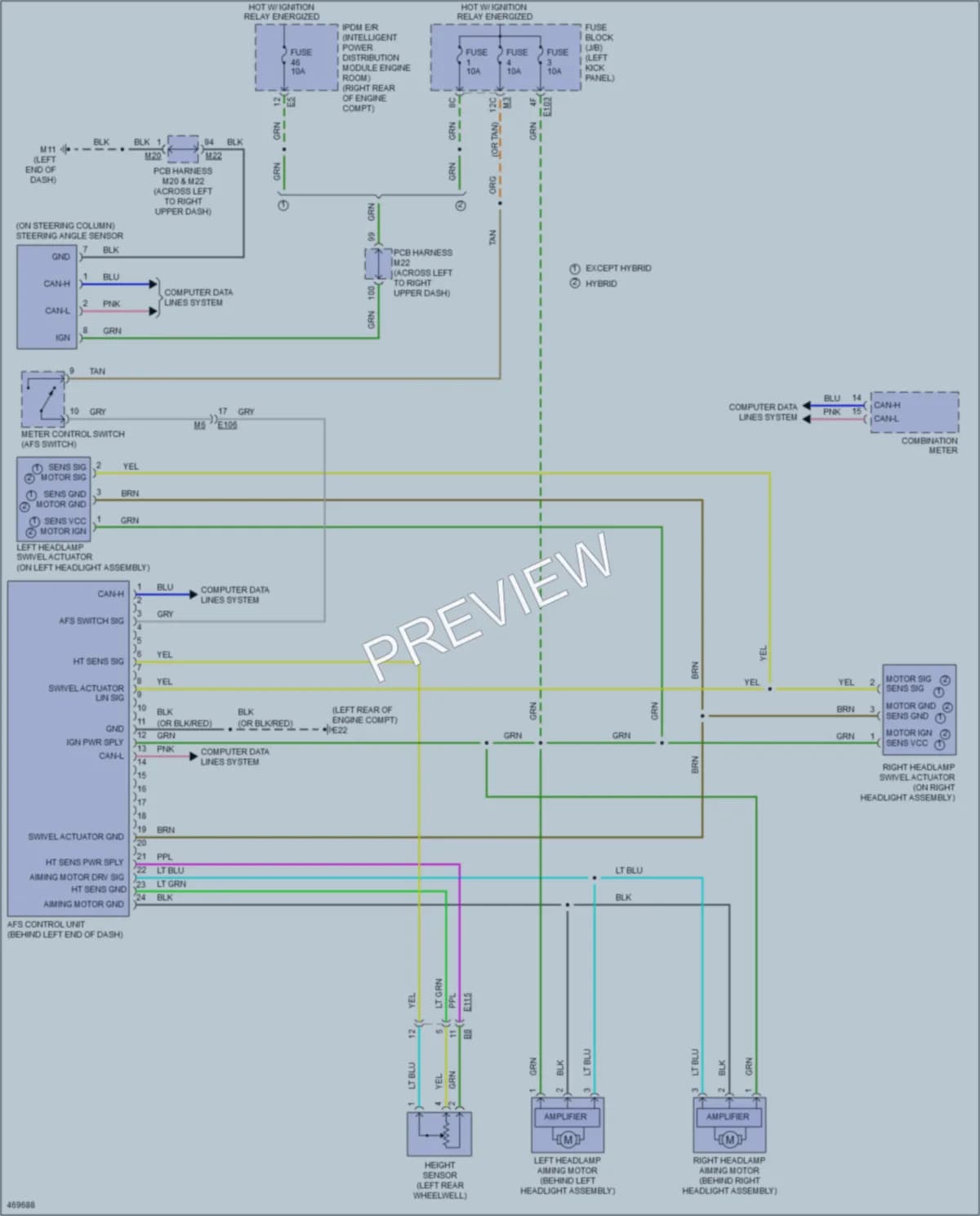 2015 Infiniti Q70Hybrid Headlights wiring diagram preview