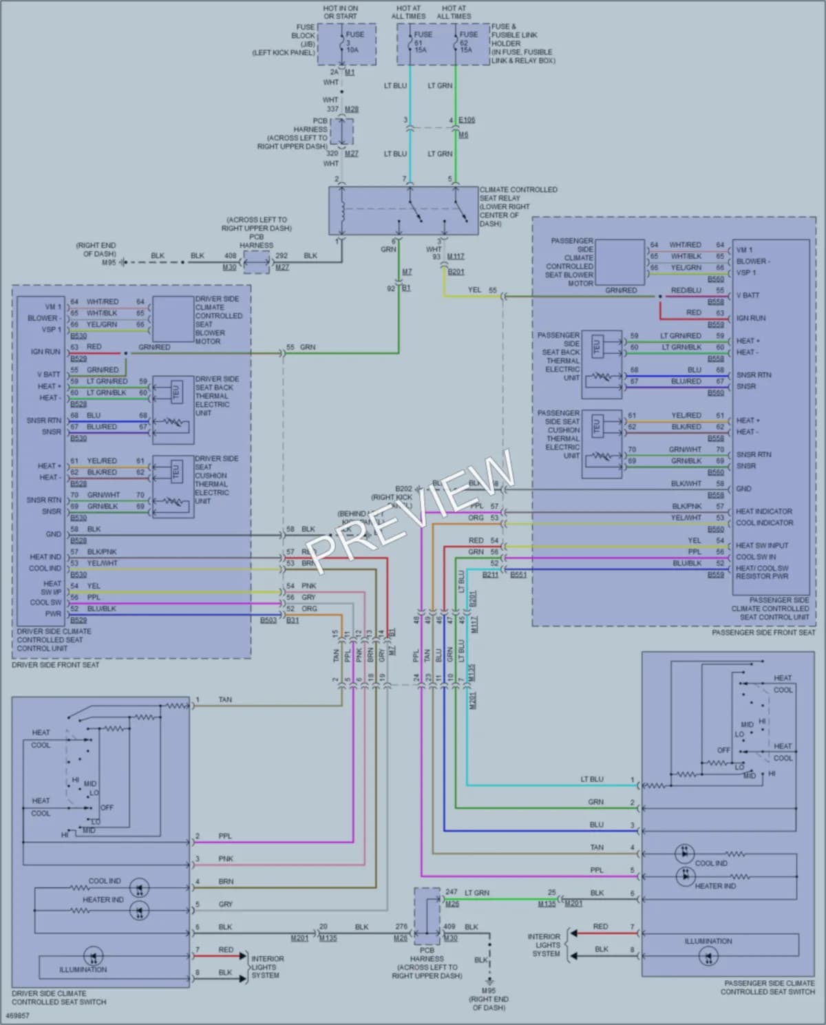 2015 Infiniti Q70Hybrid Power Seats wiring diagram preview