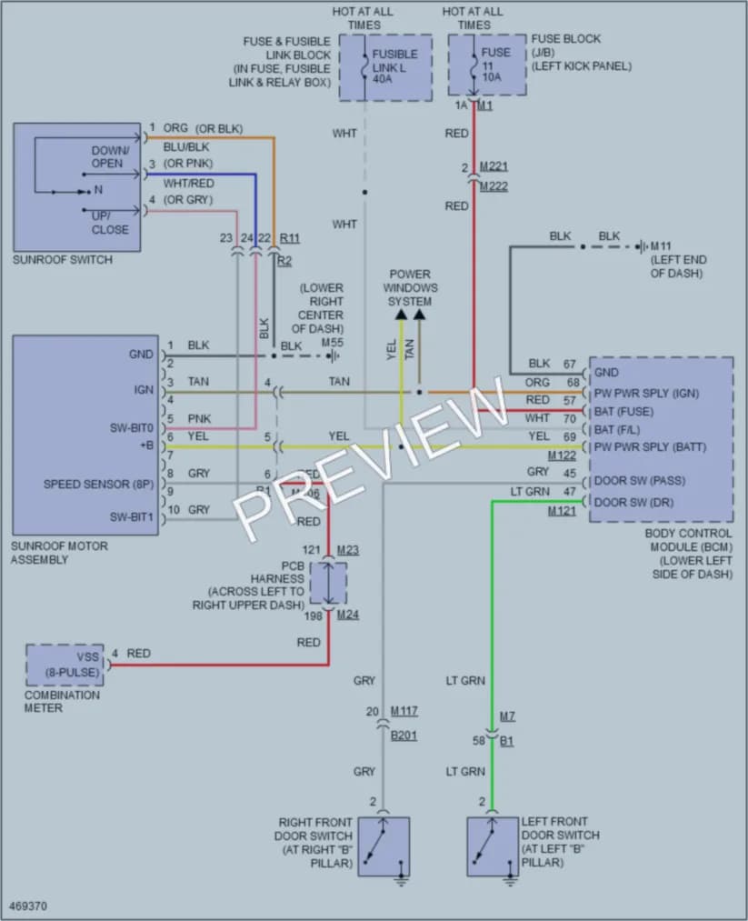 2015 Infiniti Q70Hybrid Power Top Sunroof wiring diagram preview