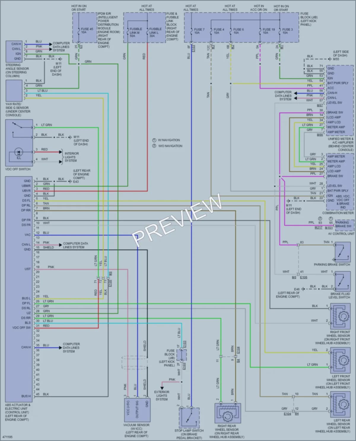 2015 Infiniti QX50 Anti Lock Brakes wiring diagram preview