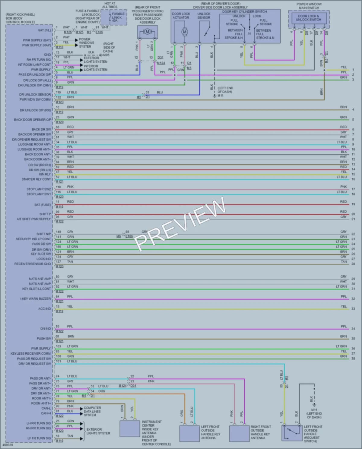 2015 Infiniti QX50 Anti Theft wiring diagram preview