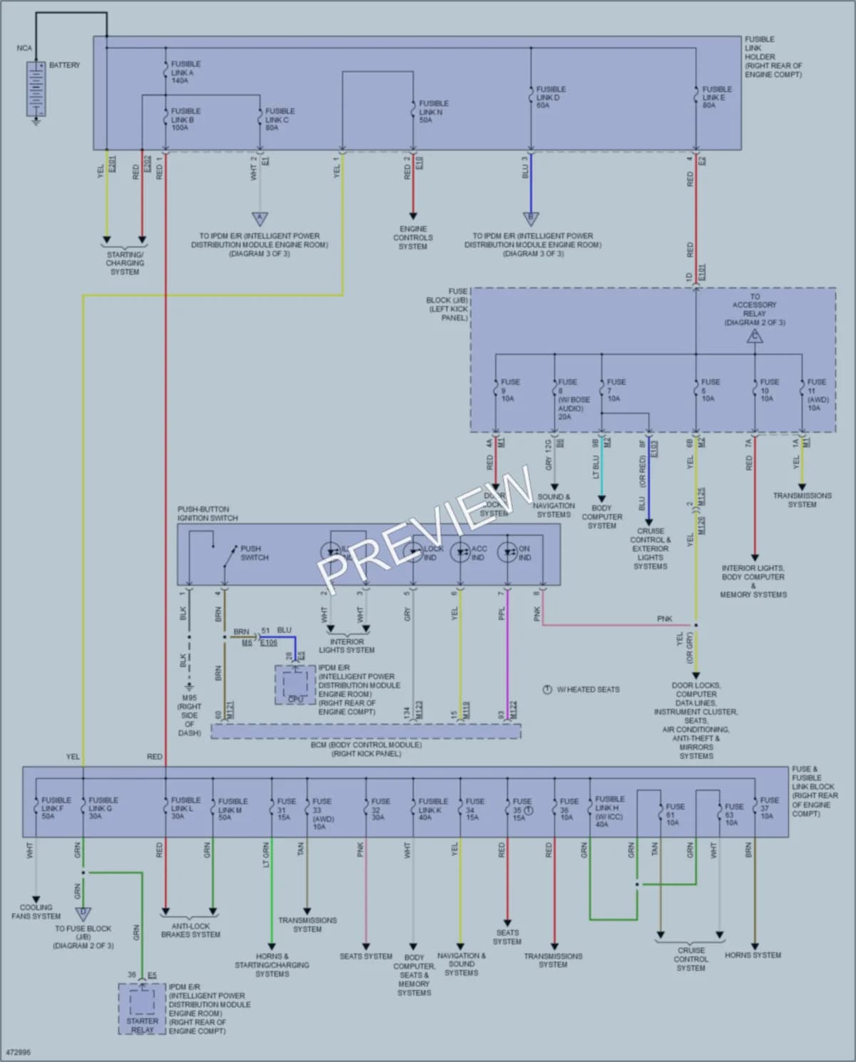 2015 Infiniti QX50 Power Distribution wiring diagram preview