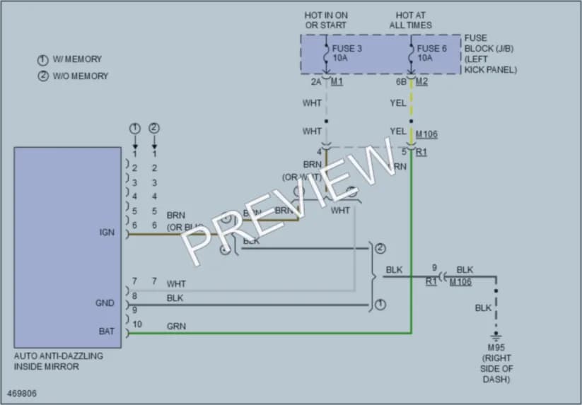 2015 Infiniti QX50 Power Mirrors wiring diagram preview