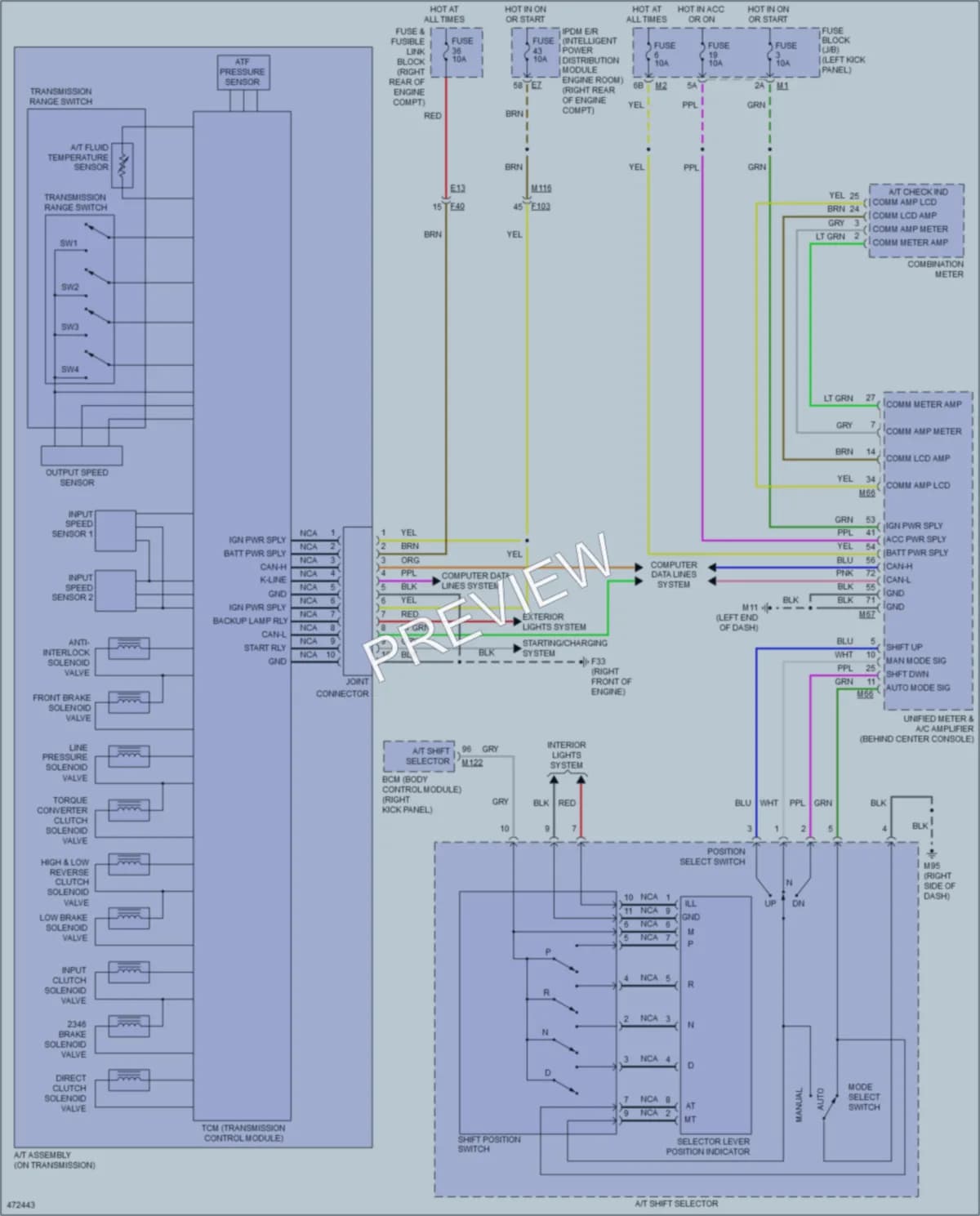 2015 Infiniti QX50 Transmission wiring diagram preview