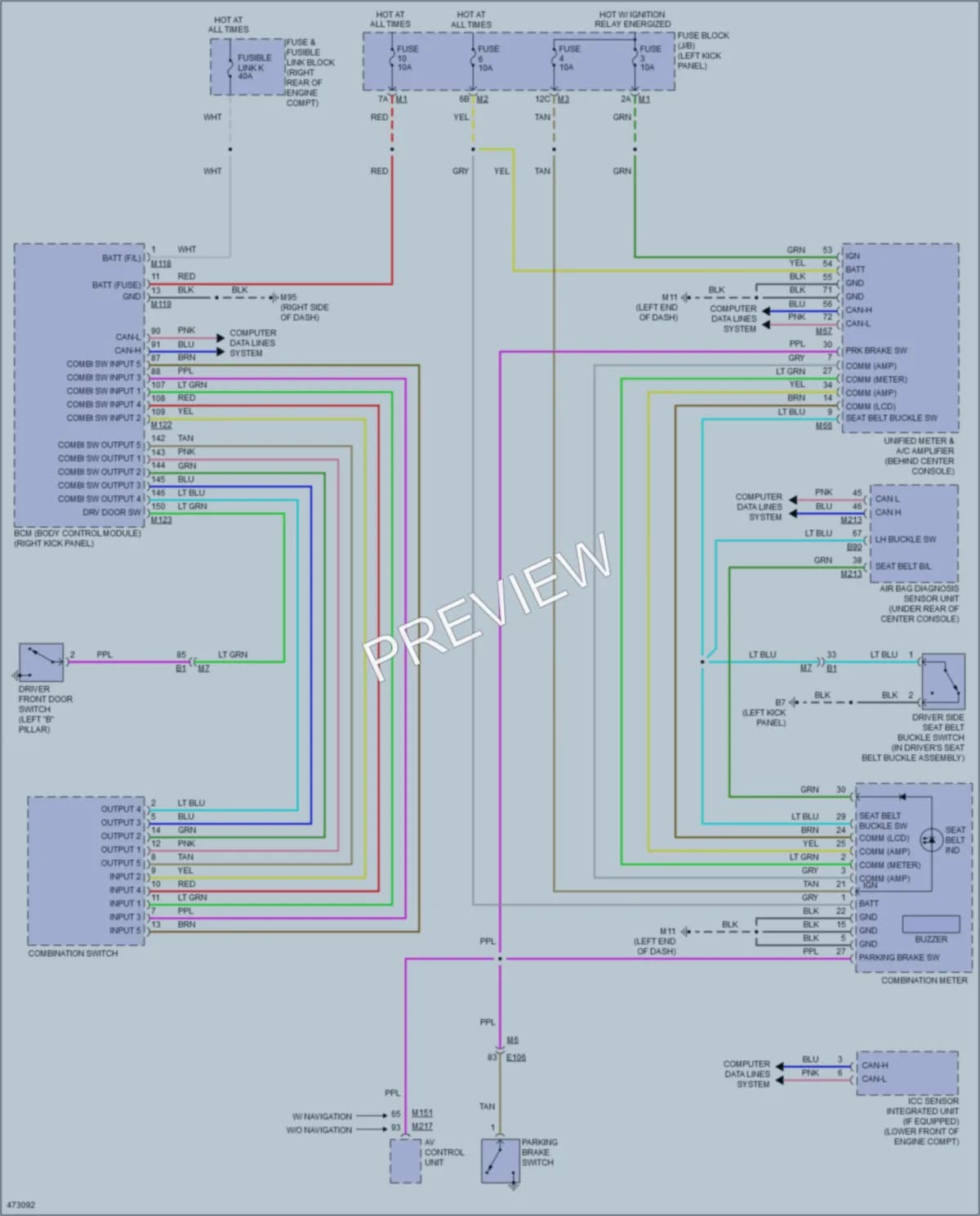 2015 Infiniti QX50 Warning Systems wiring diagram preview
