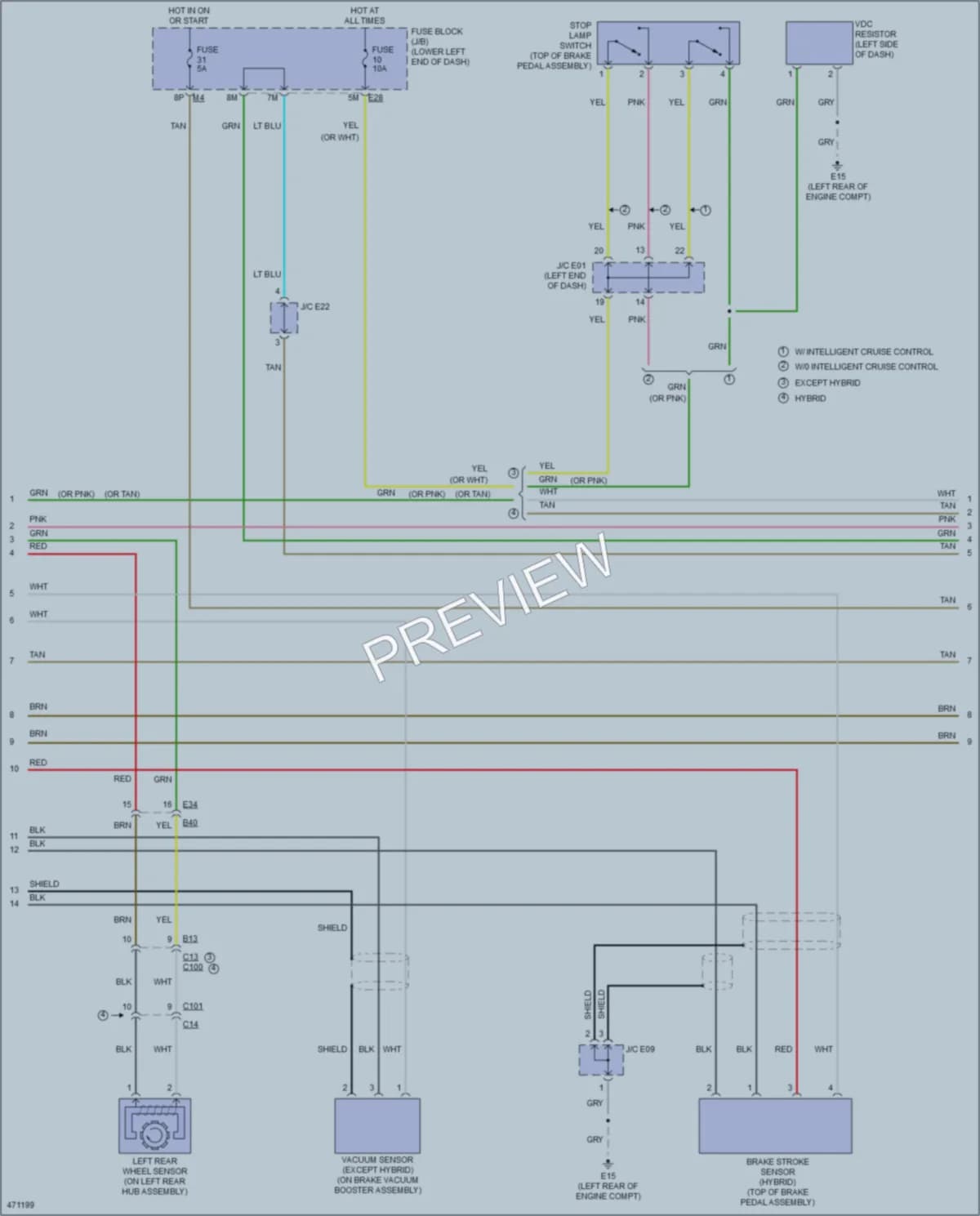 2015 Infiniti QX60Hybrid Anti Lock Brakes wiring diagram preview