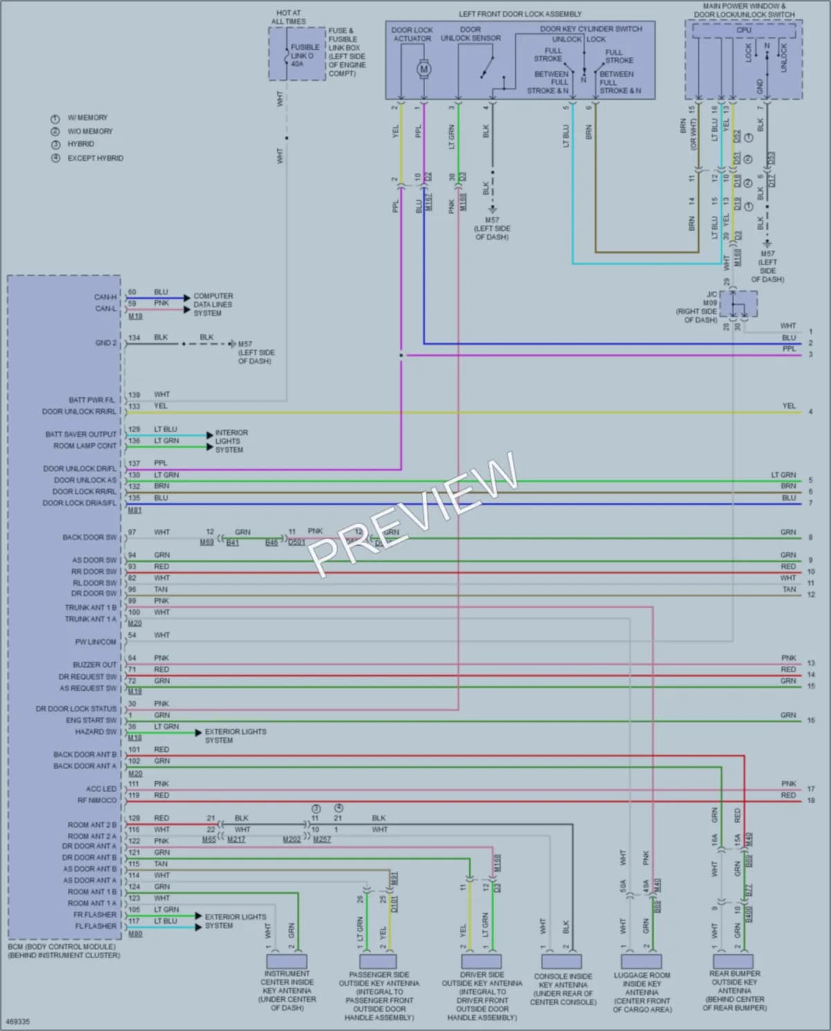 2015 Infiniti QX60Hybrid Anti Theft wiring diagram preview