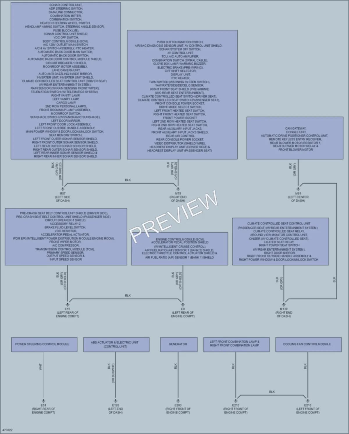 2015 Infiniti QX60Hybrid Ground Distribution wiring diagram preview