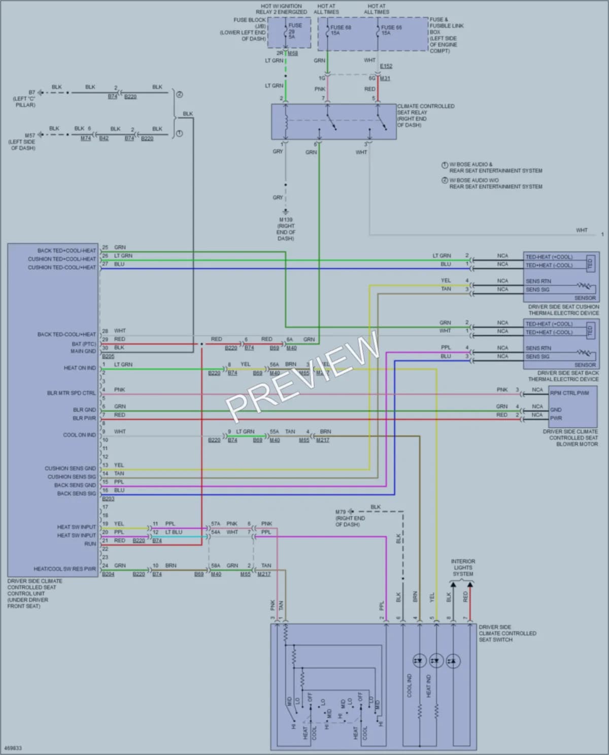 2015 Infiniti QX60Hybrid Power Seats wiring diagram preview