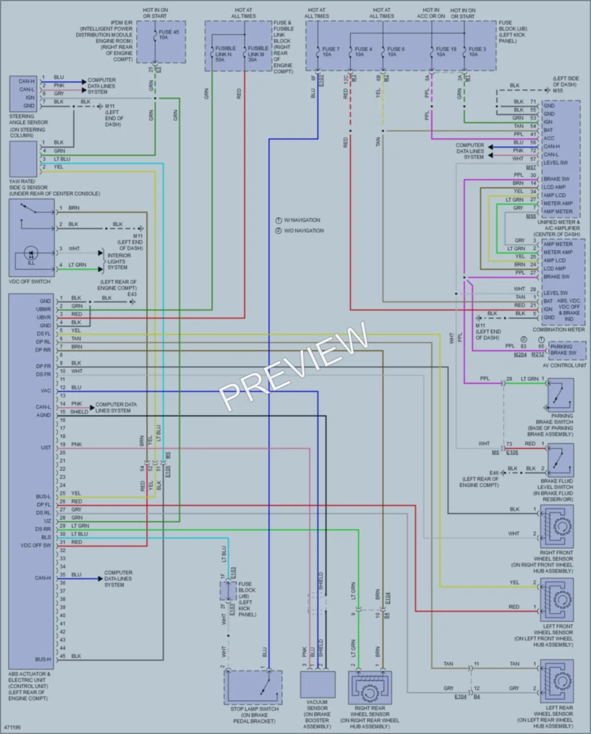 2015 Infiniti QX70 Anti Lock Brakes wiring diagram preview