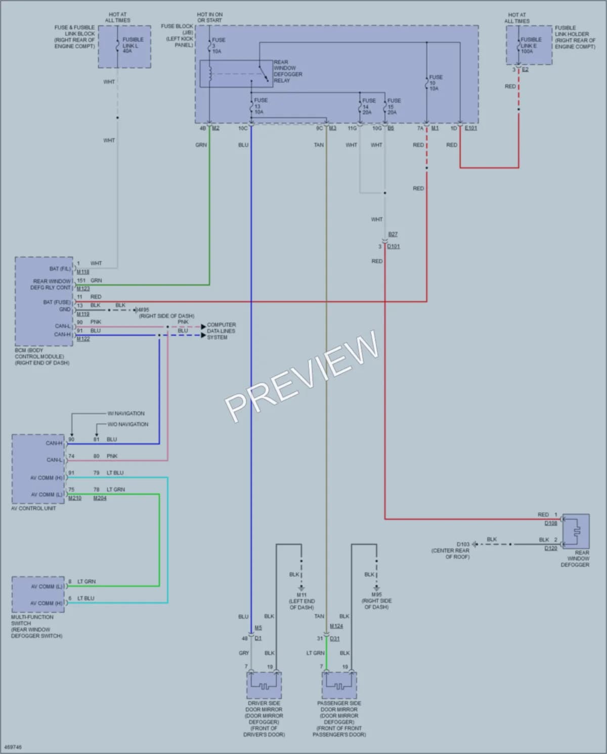 2015 Infiniti QX70 Defoggers wiring diagram preview