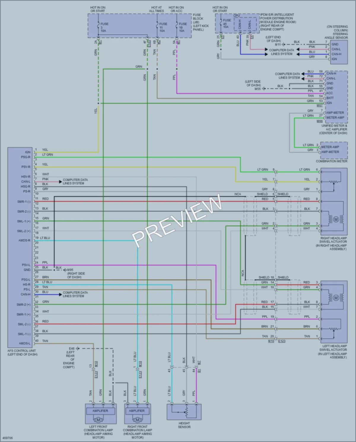 2015 Infiniti QX70 Headlights wiring diagram preview