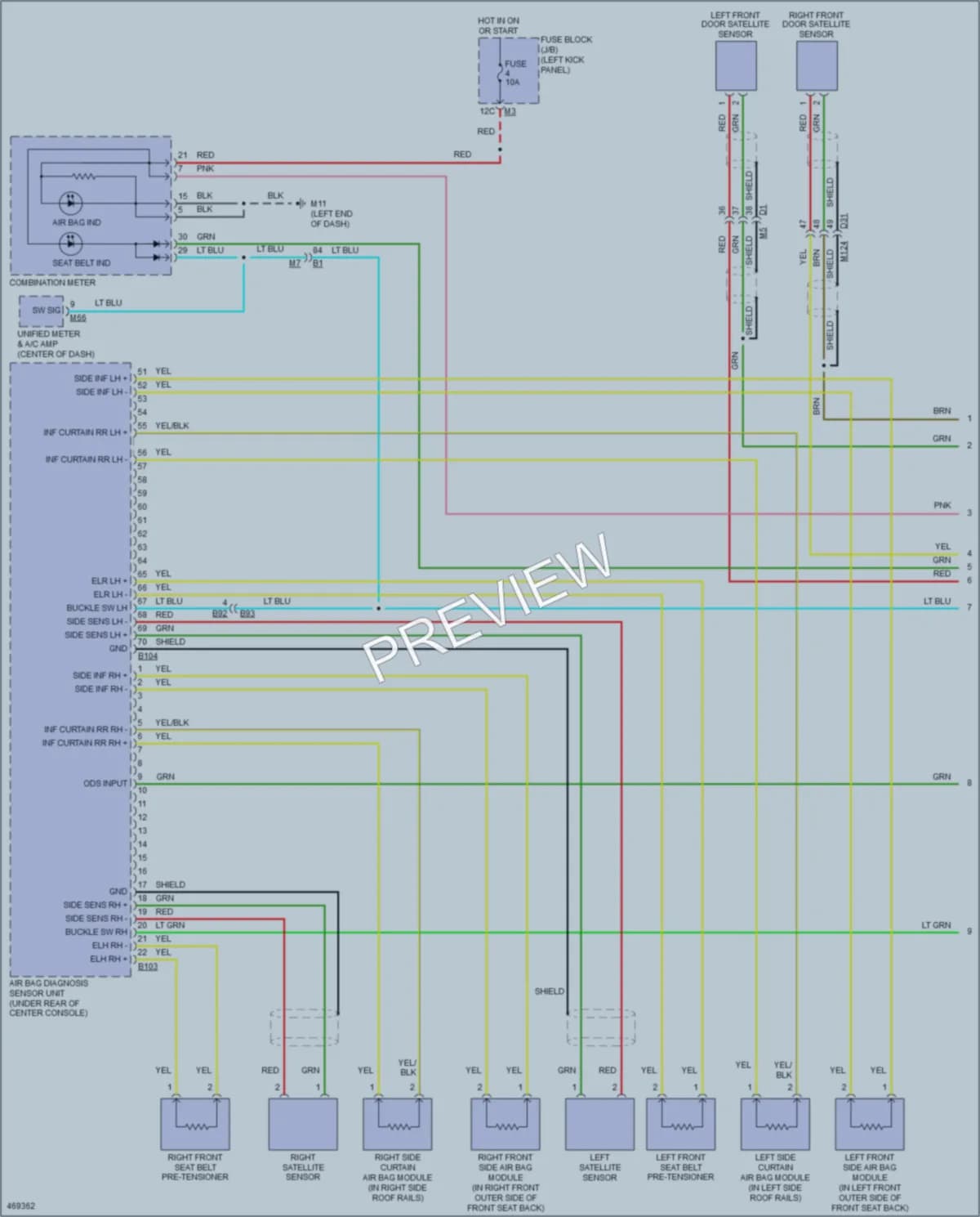 2015 Infiniti QX70 Supplemental Restraints wiring diagram preview