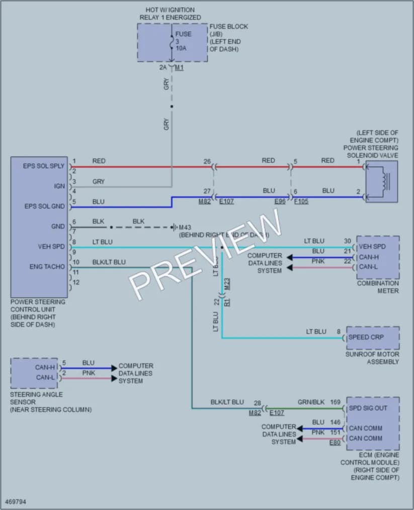 2015 Infiniti QX80 Electronic Power Steering wiring diagram preview