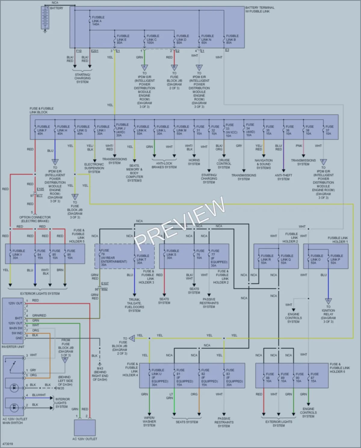2015 Infiniti QX80 Power Distribution wiring diagram preview