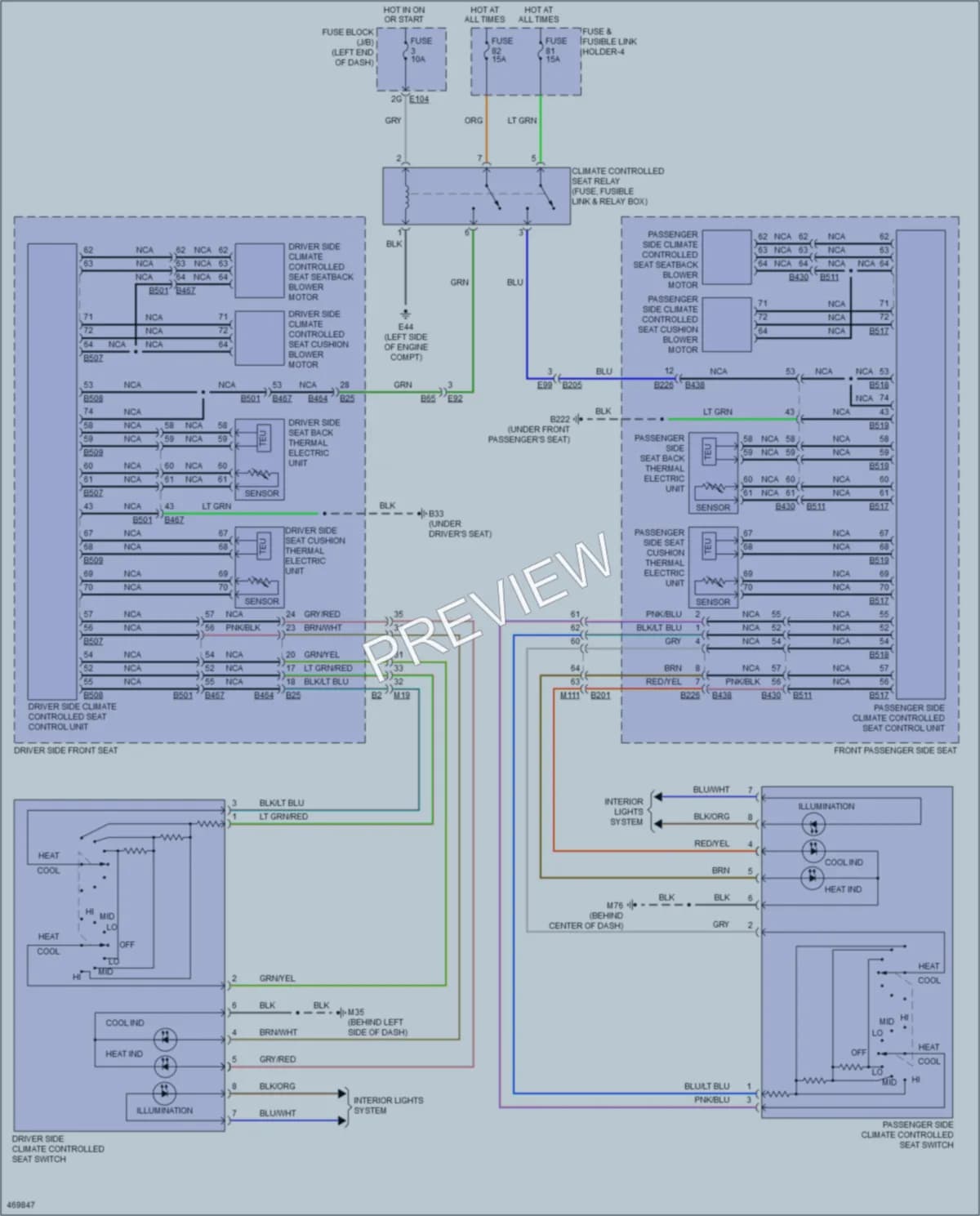 2015 Infiniti QX80 Power Seats wiring diagram preview