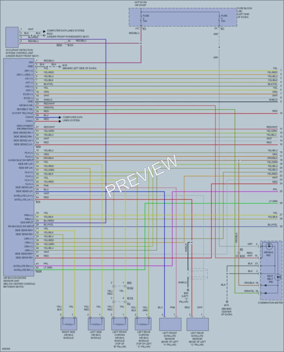 2015 Infiniti QX80 Supplemental Restraints wiring diagram preview