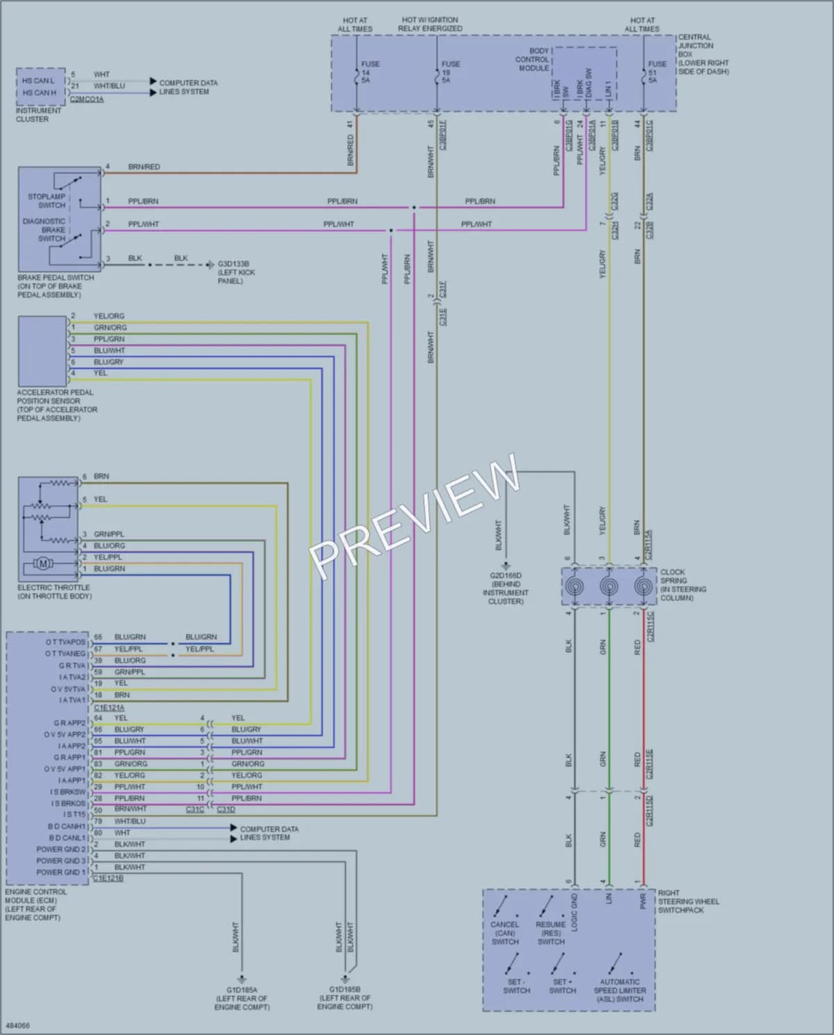 2015 Jaguar FType Cruise Control wiring diagram preview