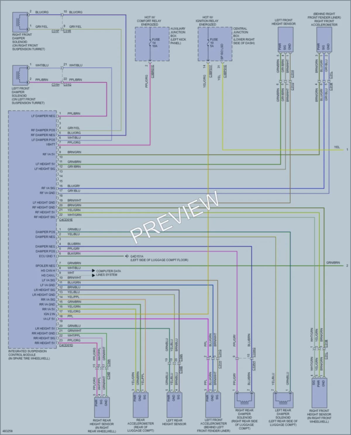 2015 Jaguar FType Electronic Suspension wiring diagram preview