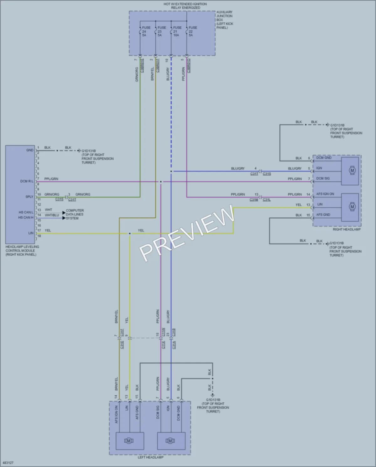 2015 Jaguar FType Headlights wiring diagram preview