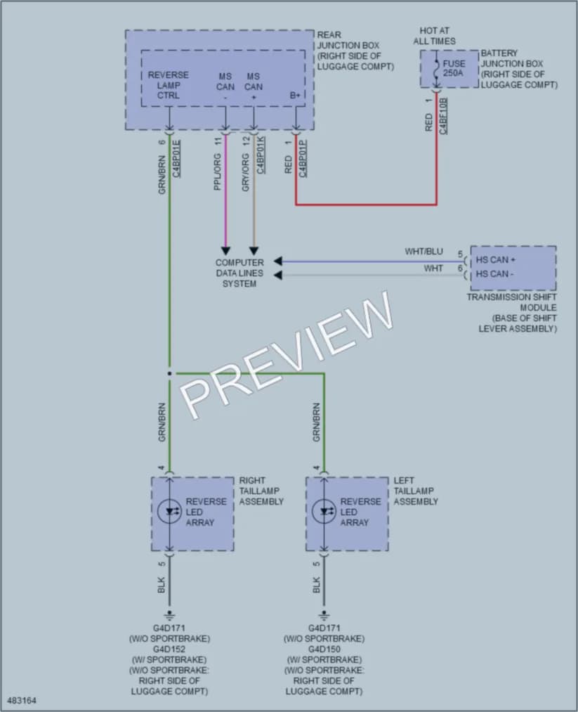 2015 Jaguar XF Exterior Lights wiring diagram preview
