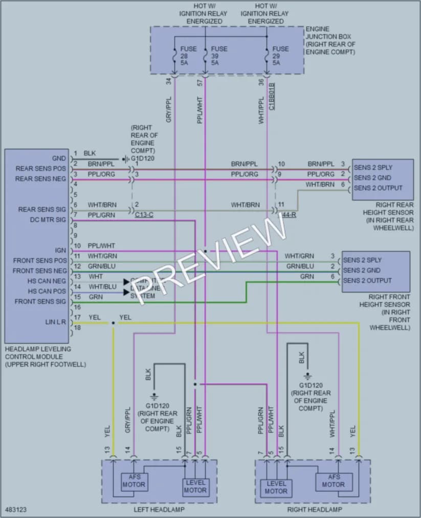 2015 Jaguar XF Headlights wiring diagram preview