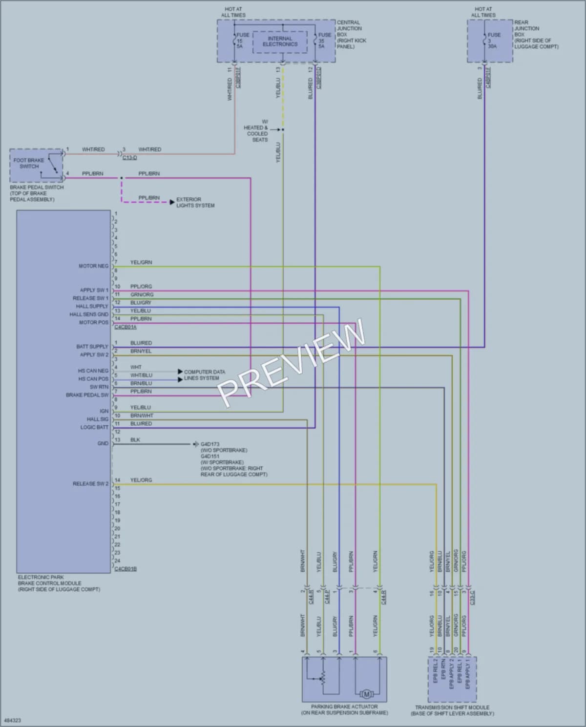 2015 Jaguar XF Shift Interlock wiring diagram preview