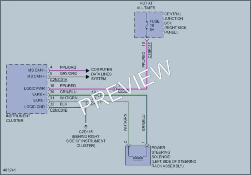 2015 Jaguar XFR Electronic Power Steering wiring diagram preview