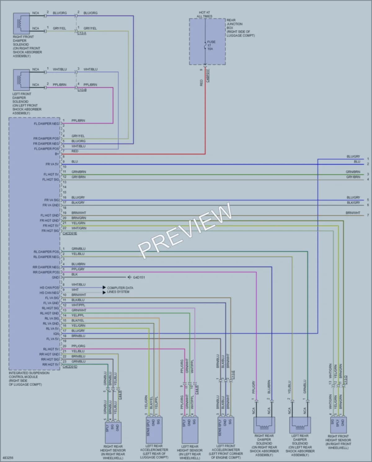 2015 Jaguar XFR Electronic Suspension wiring diagram preview