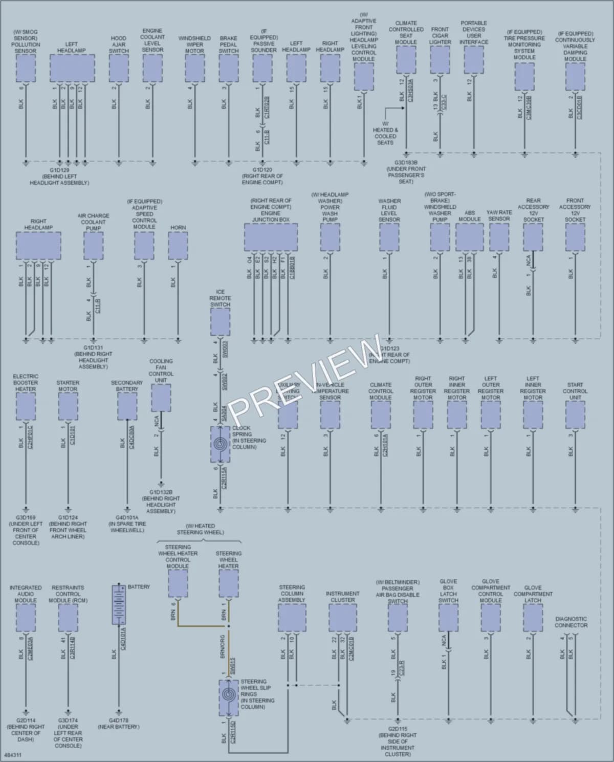 2015 Jaguar XFR Ground Distribution wiring diagram preview