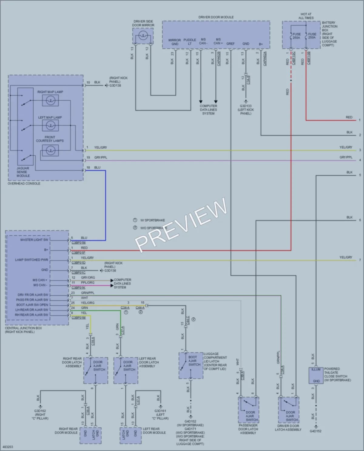 2015 Jaguar XFR Interior Lights wiring diagram preview