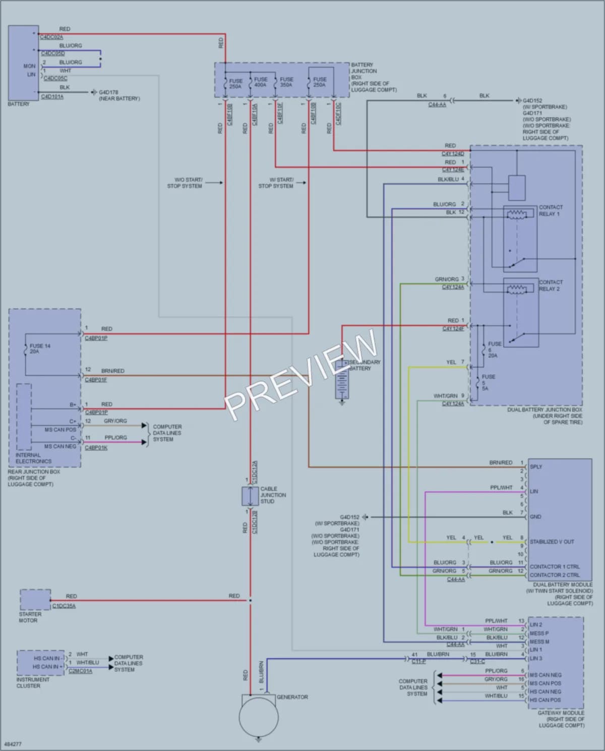 2015 Jaguar XFR Starting Charging wiring diagram preview